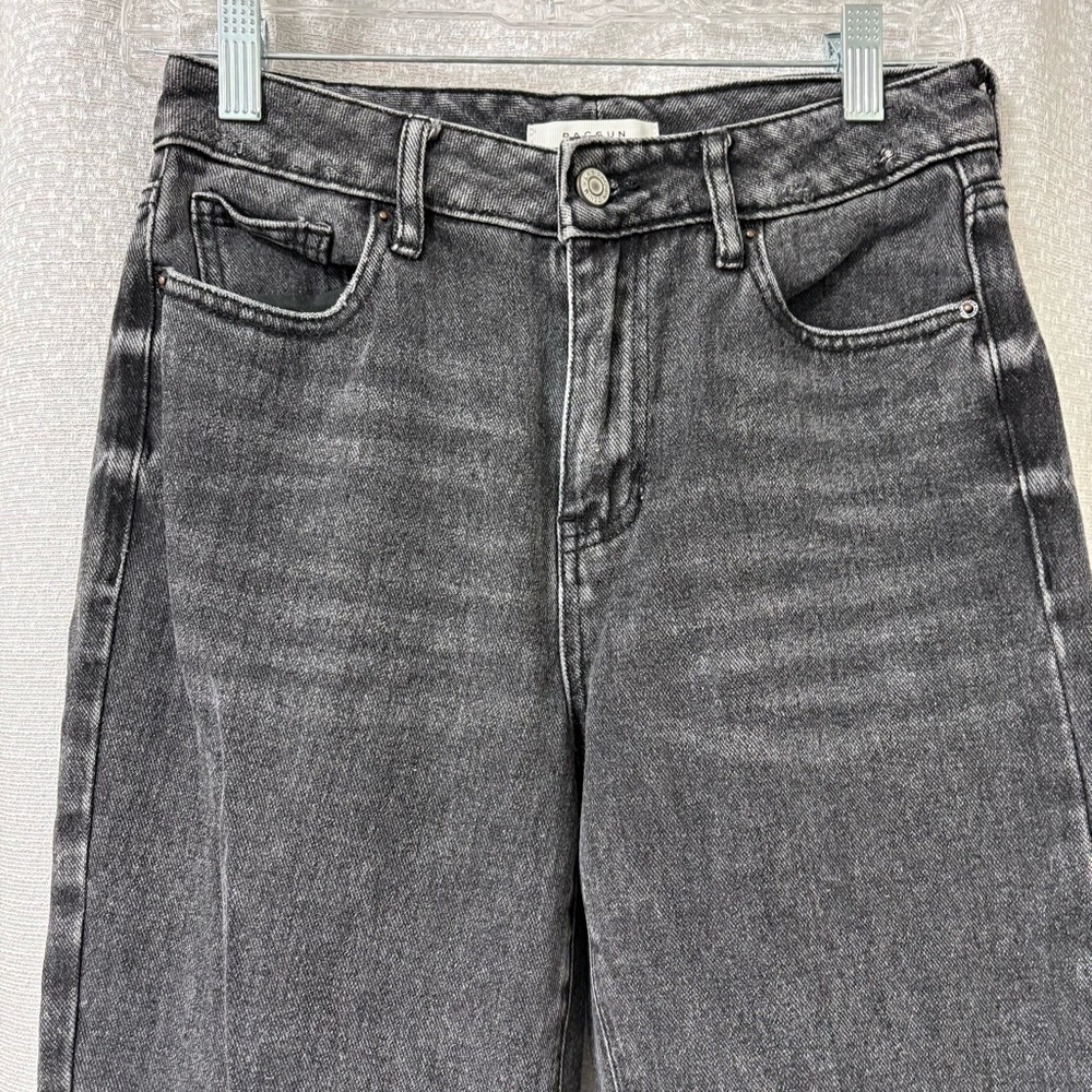 Pacsun Beverly Wash Denim Mom Jean High Rise Size 25 Faded Black Grunge 90's - Picture 3 of 10